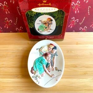 Hallmark Keepsake Ornament * Marble Champion * Norman Rockwell Art